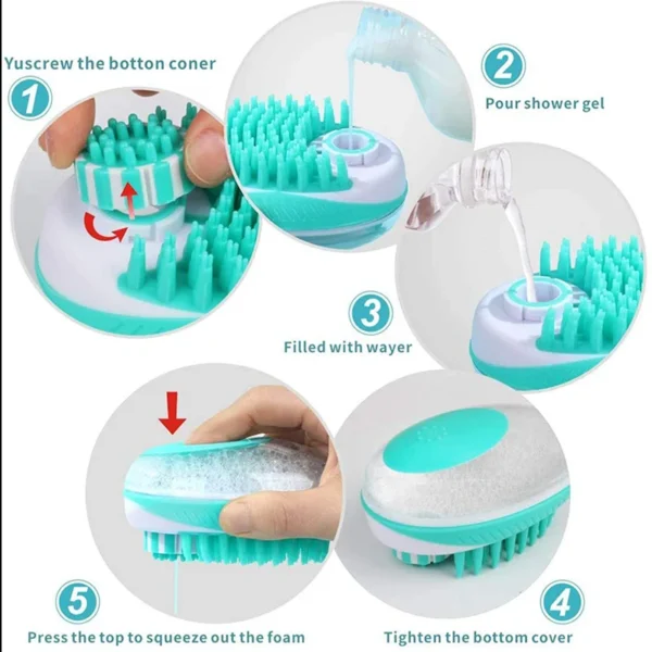 Dog Toothpaste and Bath Brush Combo for Teeth Cleaning and Grooming - Image 3
