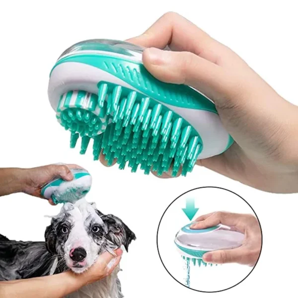 Dog Toothpaste and Bath Brush Combo for Teeth Cleaning and Grooming