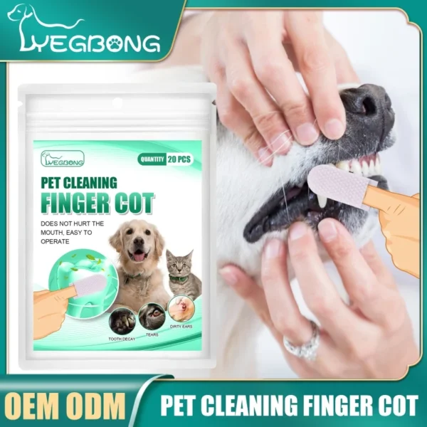 Dog Toothpaste: Set of 20 Finger and Non-Woven Fabric Toothbrushes. - Image 2