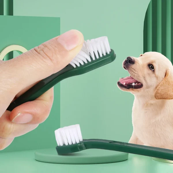 Pet Double Head Toothbrush Set For Cat Dog Oral Cleaning Care - Image 2