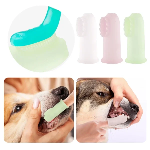 Super Soft Dog Finger Toothbrush for Teeth Cleaning with Dog Toothpaste - Image 2