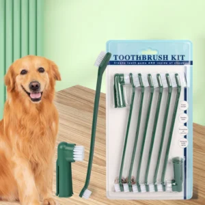 Dog Toothpaste and Finger Toothbrush for Pet Cleaning Supplies