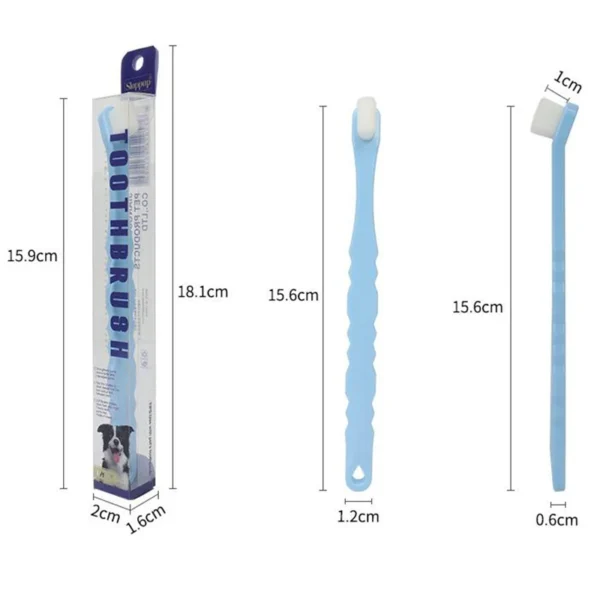 Dog Toothbrush Small Head Long Handle for Dog Toothpaste - Image 6