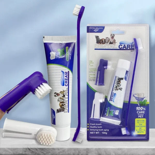 Dog Toothpaste and Toothbrush Set for Pet Teeth Cleaning