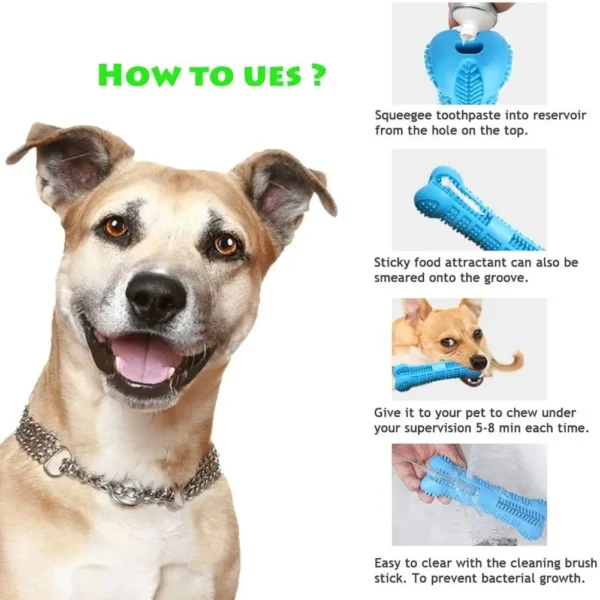 Dog Toothpaste 360° Brush Stick Puppy Chew Toy For Teeth Cleaning - Image 6