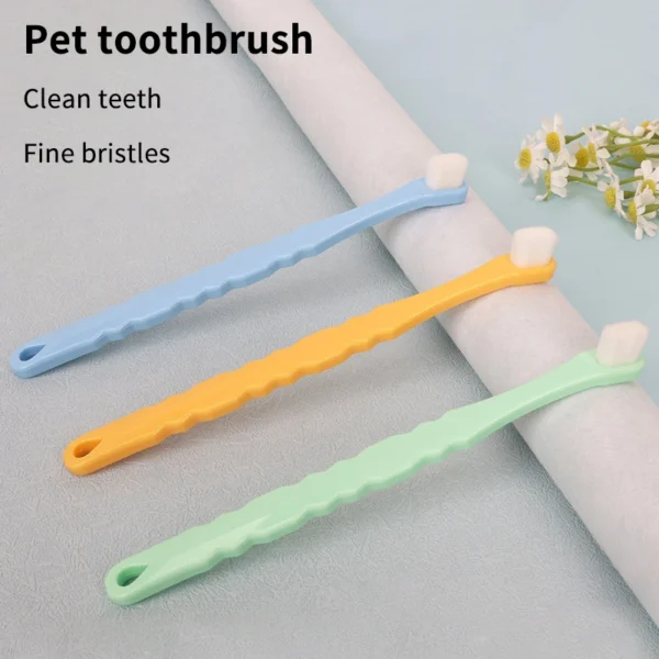 Dog Toothbrush Small Head Long Handle for Dog Toothpaste - Image 3