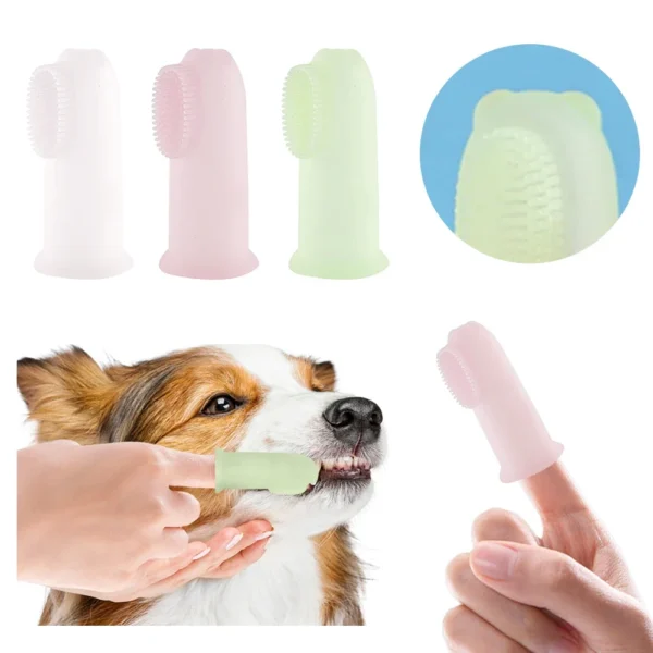 Super Soft Dog Finger Toothbrush for Teeth Cleaning with Dog Toothpaste