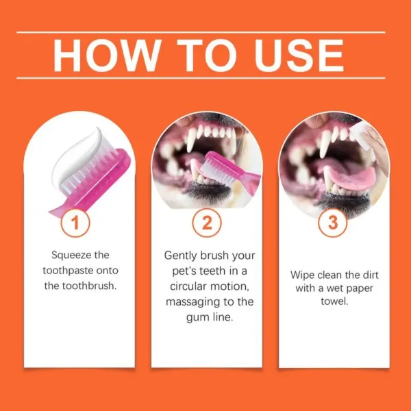 Dog Toothpaste And Brush Kit For Cats Pets Oral Hygiene Care Set - Image 5