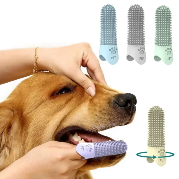 Dog Toothpaste Silicone Teeth Cleaning Fingertips For Cats Dogs