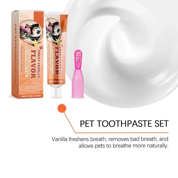 Dog Toothpaste And Brush Kit For Cats Pets Oral Hygiene Care Set - Image 4