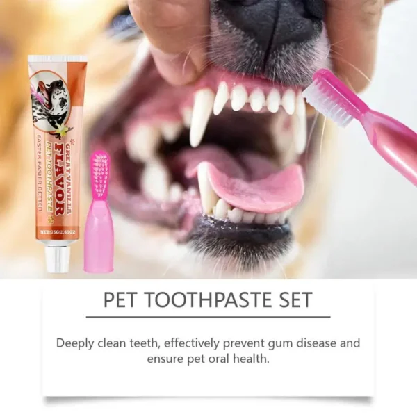 Dog Toothpaste And Brush Kit For Cats Pets Oral Hygiene Care Set - Image 2