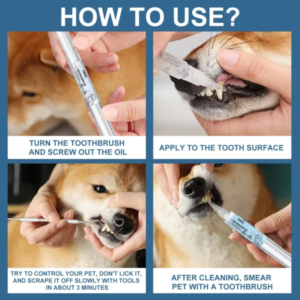 Dog Toothpaste and Teeth Cleaner Pen for Tartar Removal and Hygiene - Image 3