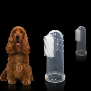Dog Toothpaste: Silicone Finger Cots Toothbrush for Oral Cleaning.